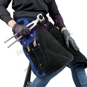 Blue & Black Farrier Apron – Heavy-Duty Leather Apron
