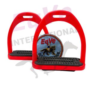 Red & Black Plastic Horse Stirrups